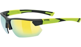 Zonnebril Uvex Sportstyle 221 Black Mat Yellow Mirror Yellow