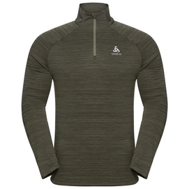 Manches Longues Odlo Men Mid Layer 1/2 Zip Run Easy Warm Deep Depths Melange