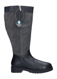 Dameslaars JJ Footwear Melton Zwart/Grijs Kuitmaat M/L
