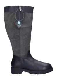 Dameslaars JJ Footwear Melton Zwart/Grijs Kuitmaat XXL