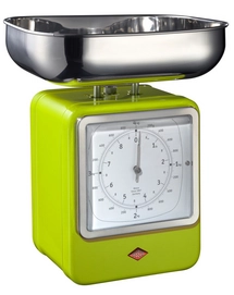 Küchenwaage Mit Uhr Wesco Retro Lime Grün