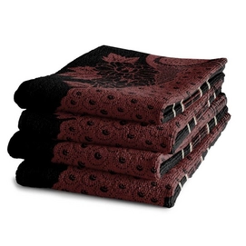Torchons DDDDD Peacock Noir (Lot de 6)