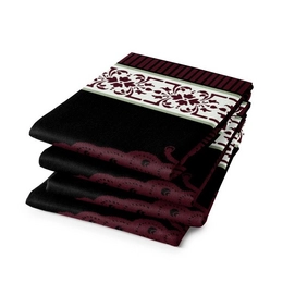 Essuie-Main DDDDD Peacock Noir (Lot de 6)