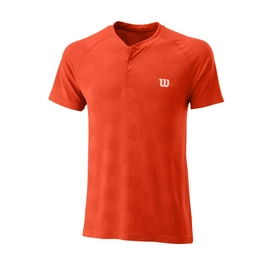 Tennis Shirt Wilson Men Power Seamless Henley Tangerine Tango