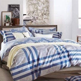 Dekbedovertrek Primaviera Deluxe Matain Blue Satijn