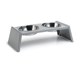 Voer- en drinkbak Beeztees Delish Melamine Grijs