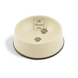 Voer- of Drinkbak My Favourite Dog Designed by Lotte Creme Antraciet