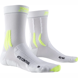 Fahrradsocken X-Socks MTB Control Weiß Gelb-Schuhgröße 45 - 47
