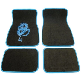 Mattenset Carpoint Uni Dragon Blauw (4-delig)