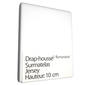 Drap-housse Surmatelas Romanette Blanc (Jersey)-Lits Simples (80/90 x 200/210/220 cm)