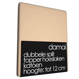 Dubbele Split Topper Hoeslaken 12 cm Damai Camel (Katoen)