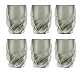 Dubbelwandig Glas Bodum Pavina Paris Twisted Grijs 270 ml (Set van 6)