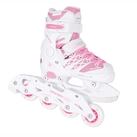Rollers Tempish Filles Clips Duo Banc Rose-Pointure 37 - 40