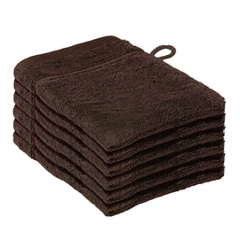 6 Gants De Toilette De Witte Lietaer Dolce Marron (16 x 21 cm)