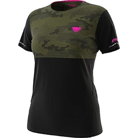 Hardloopshirt Dynafit Women Trail Graphic Winter Moss Exagon Camo