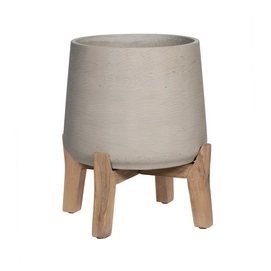 Bloempot Pottery Pots Rough Patt XXXL Feet Low Grey washed 50,5 x 57,5 cm