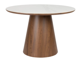Eettafel White Label Living Almira Round Walnut