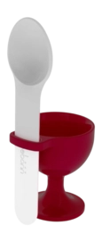 Eierdop Trebonn Met Lepel Kersenrood