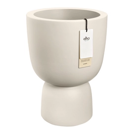 Elho Amber Coupe 35 - Blanc Lin - L 35 x B x H 49 cm - Intérieur et Extérieur - 100% Plastique Recyclé