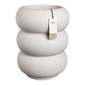 Elho Amber Roll High 43 - Blanc Lin - Ø43 x H 58 cm - Intérieur et Extérieur - 100 % Plastique Recyclé