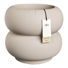 Elho Amber Roll Low 43 - Balanced Beige - Ø43 x H 40 cm - Intérieur et Extérieur - 100% Plastique Recyclé
