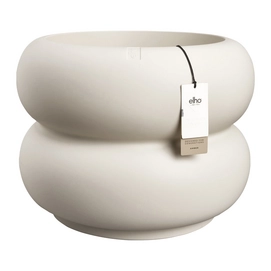 Elho Amber Roll Low 60 - Blanc Lin - Ø60 x H 46 cm - Intérieur et Extérieur - 100% Plastique Recyclé