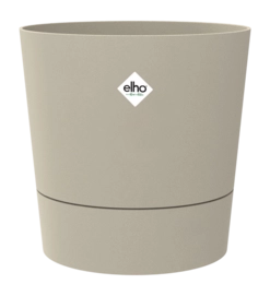Elho Foss Rond 35 cm - Mushroom Beige - D 35 x H 34 cm - Intérieur et Extérieur - 100% Plastique Recyclé