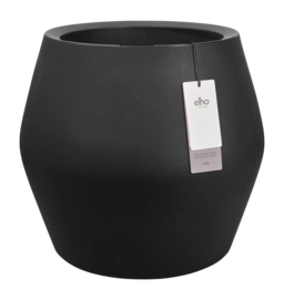 Elho June Split Low 46 cm - Black - L 46 x H 42 x P 46 cm - Intérieur et Extérieur - 100 % Plastique Recyclé