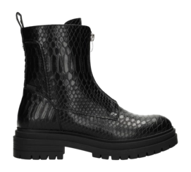 Enkellaars POSH by Poelman Women Stacey Black With Animalprint