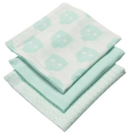 Monddoekje Jollein Hydrofiel Owl Mint (3-delig)
