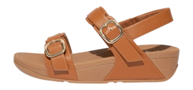 FitFlop Lulu Adjustable Sandal Leather Light Tan Damen