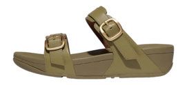 FitFlop Women Lulu Adjustable Slide Leather Camo-Green