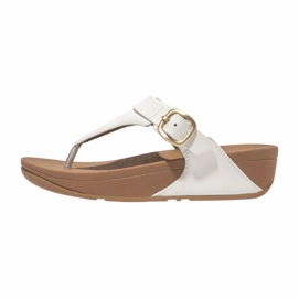 FitFlop Lulu Adjustable Toe Post Leather Urban White