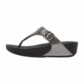 FitFlop Lulu Adjustable Toe Post Leather Classic Pewter Mix