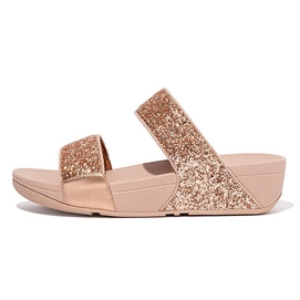 Flip Flops FitFlop Lulu Slide Glitter Rose Gold Damen-Schuhgröße 36