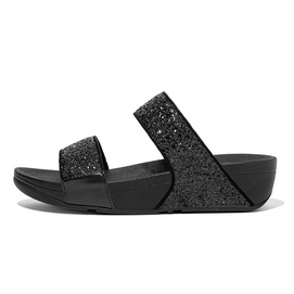 FitFlop Lulu Slide Glitter Black Glitter Damen-Schuhgröße 36
