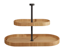 Etagère ASA Selection Wood 2-Tiered Oval Nude 25 cm