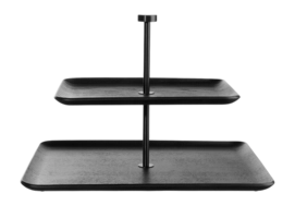 Etagère ASA Selection Wood Black 2-Tiered Rectangular Black 25 cm
