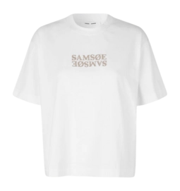 T-Shirt Samsoe Samsoe Sienna Damen White Embroidery