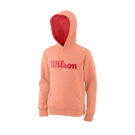 Tennispullover Wilson Script Cotton Po Hoody Papaya Punch Kinder