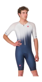 Fiets Body Castelli Men Core Tri Suit Short Sleeve Belgian Blue/White