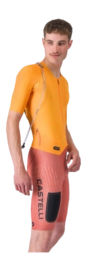 Fiets Body Castelli Men Unlimited Speedsuit Vivid Orange/Hot Sauce/Black