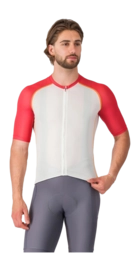 Fietsshirt Castelli Men Unlimited Endurance 3 Jersey Ivory/Rich Red/Vivid Orange