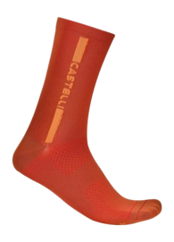 Fietssok Castelli Unisex Linea Logo 15 Paprika/Mango Mojito