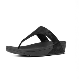 FitFlop Shimmy Suede Toe-Post Black Glimmer