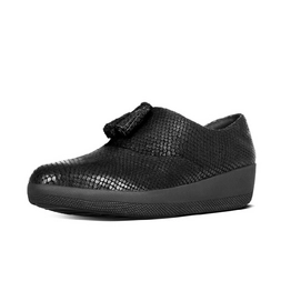 FitFlop Classic Tassel Superoxford Leather Black Snake Effect