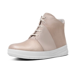 Basket FitFlop Sporty-Pop X High Top Lizard Print Nude Pink-Taille 36