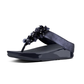 FitFlop Boogaloo Toe-Post Leather Midnight Navy