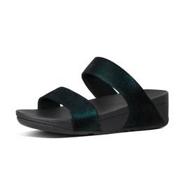 FitFlop Shimmy Suede Slide Inky Green