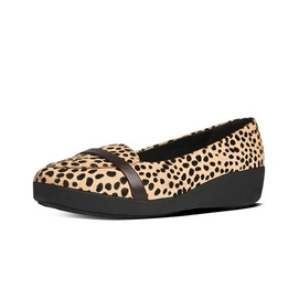 FitFlop F-Pop Loafer Ballerinas Leder Leopard